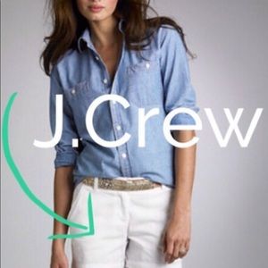 J. CREW White Cotton Chino Shorts